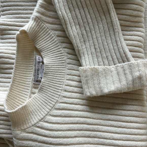 Sincerely Jules Cream Ribbed Turtleneck Sweater Set - Picture 2 of 2